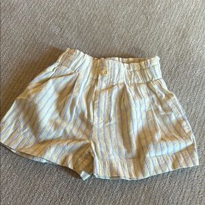 Yellow shorts with blue stripes - Zara